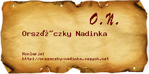 Orszáczky Nadinka névjegykártya